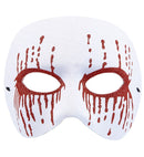 Unisex White Psycho Mask With Red Bleeding Eyes