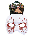Unisex White Psycho Mask With Red Bleeding Eyes