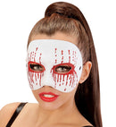 Unisex White Psycho Mask With Red Bleeding Eyes