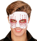 Unisex White Psycho Mask With Red Bleeding Eyes