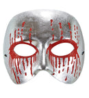 Unisex Silver Psycho Mask With Red  Bleeding Eyes