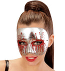 Unisex Silver Psycho Mask With Red  Bleeding Eyes