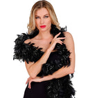 Black Feather Boa With Silver Tinsel - 1,80 M - 50 G