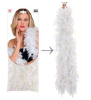 White Feather Boa With Gold Tinsel - 1,80 M - 50 G