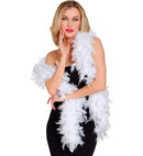 White Feather Boa With Silver Tinsel - 1,80 M - 50 G