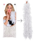 White Feather Boa With Silver Tinsel - 1,80 M - 50 G
