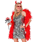 Red Feather Boa With Gold Tinsel - 1,80 M - 50 G