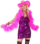 Pink Feather Boa With Iridescent Tinsel - 1,80 M - 50 G