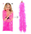 Pink Feather Boa With Iridescent Tinsel - 1,80 M - 50 G