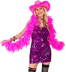 Hot Pink Feather Boa With Iridescent Tinsel - 1,80 M - 50 G