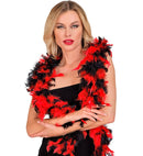 Red/Black Bicolor Feather Boa - 1,80 M - 50 G