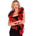 Red/Black Bicolor Feather Boa - 1,80 M - 50 G