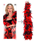 Red/Black Bicolor Feather Boa - 1,80 M - 50 G