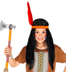Indian Wig With Headband & Feather In Polybag