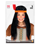 Indian Wig With Headband & Feather In Polybag