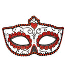 Dia De Los Muertos Eyemask Decorated With Black & Red 