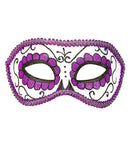 Unisex Dia De Los Muertos Eyemask Decorated Black & Purple 