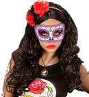 Unisex Dia De Los Muertos Eyemask Decorated Black & Purple 