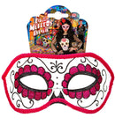 Unisex Dia De Los Muertos Eyemask Decorated With Black & Pink 