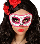 Unisex Dia De Los Muertos Eyemask Decorated With Black & Pink 