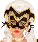 Unisex Venetian Nobleman Eyemask With Gem And Gold Trim
