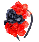 3 Red-Black Roses Headband 