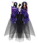 6 Purple Roses Headband With Skull & Veil