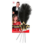 Black-Gold Happy New Year Star Sequin Headband With Feather