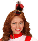  Majorette Mini Hat With Gem & Feather 2 Colors Ass.