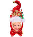 Sequin Mini Santa Hat With Jinglebell & Bow Tie