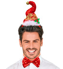 Sequin Mini Santa Hat With Jinglebell & Bow Tie