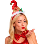 Sequin Mini Santa Hat With Jinglebell & Bow Tie