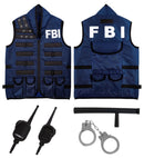 Fbi Tactical Vest With Handcuffs, Baton & Radio Child Size