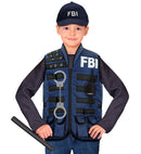 Fbi Tactical Vest With Handcuffs, Baton & Radio Child Size