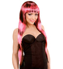 Black-Pink Fashion Streaks Wig In Box