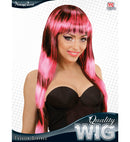 Black-Pink Fashion Streaks Wig In Box