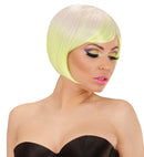 Purple-Neon Yellow Melange Fashion Wig In Full Color Pvc Box