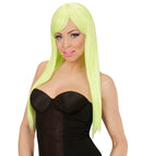 Neon Yellow Fashion Wig In Full Color Pvc Box