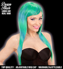 Green-Blue Melange Fashion Wig In Color Box
