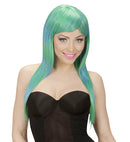 Green-Blue Melange Fashion Wig In Color Box