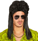 Black Vokuhila Wig In Polybag