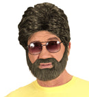 Brown Player Wig & Beard In Box