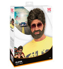 Brown Player Wig & Beard In Box