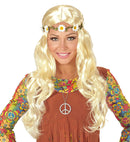 Blonde Hippie / Medieval Wig Withdaisy Headband In Polybag