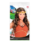 Brown Hippie / Medieval Wig With Sunflower Headband In Polybag
