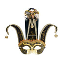Black Jolly Mask Decorated With Gold & Black  With Jingle Bells Unisex