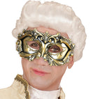Deluxe Bronze Baroque Colombina Mask With Strass