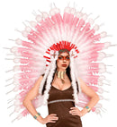 Deluxe Pink Indian Headdress Withmarabou