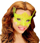 Neon Yellow Lace Eyemask