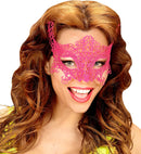 Neon Pink Lace Eyemask